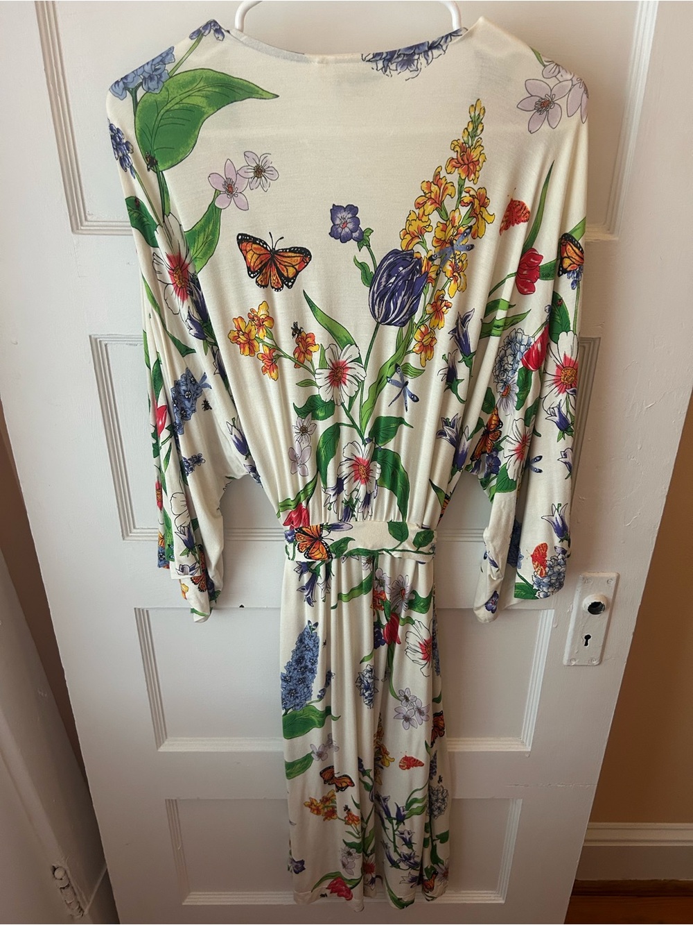 Soma Cream Floral Wrap Robe with Multicolor Blooms - Picture 7 of 14